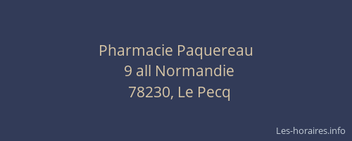 Pharmacie Paquereau