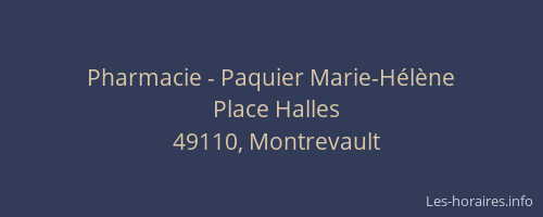Pharmacie - Paquier Marie-Hélène