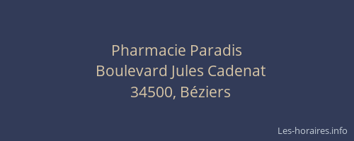 Pharmacie Paradis