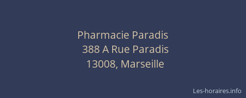 Pharmacie Paradis