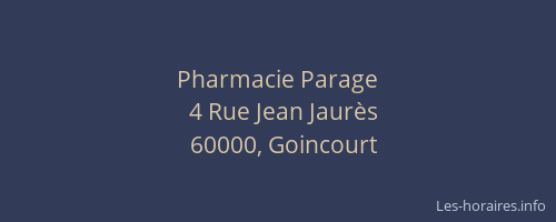 Pharmacie Parage