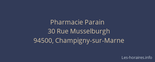 Pharmacie Parain
