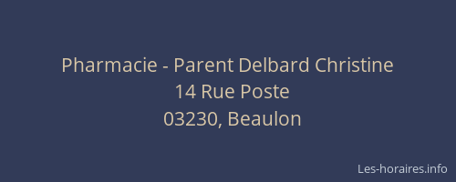 Pharmacie - Parent Delbard Christine