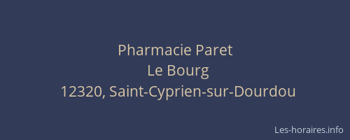 Pharmacie Paret