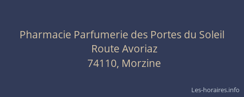 Pharmacie Parfumerie des Portes du Soleil