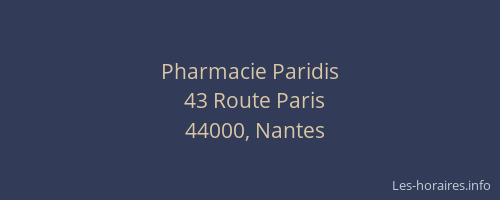 Pharmacie Paridis
