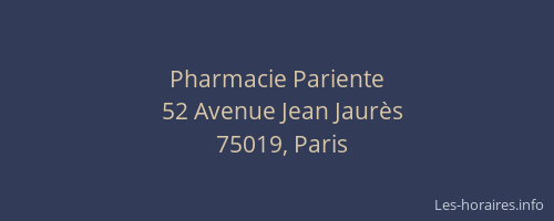 Pharmacie Pariente