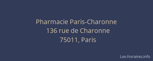 Pharmacie Paris-Charonne