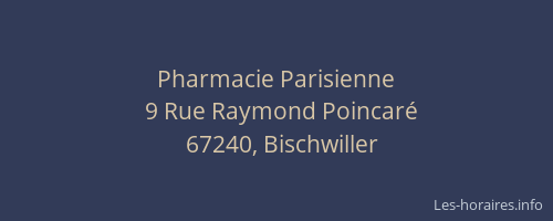 Pharmacie Parisienne