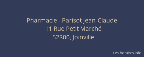 Pharmacie - Parisot Jean-Claude