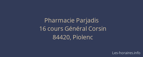 Pharmacie Parjadis