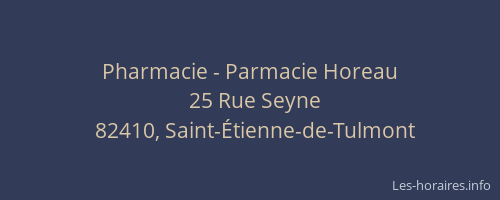 Pharmacie - Parmacie Horeau