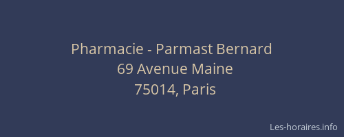 Pharmacie - Parmast Bernard