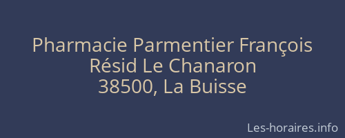 Pharmacie Parmentier François