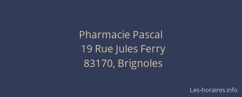 Pharmacie Pascal