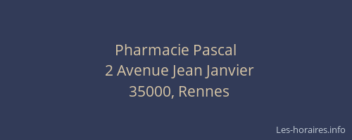 Pharmacie Pascal