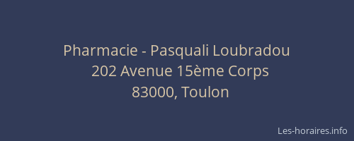 Pharmacie - Pasquali Loubradou