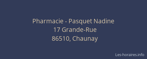 Pharmacie - Pasquet Nadine