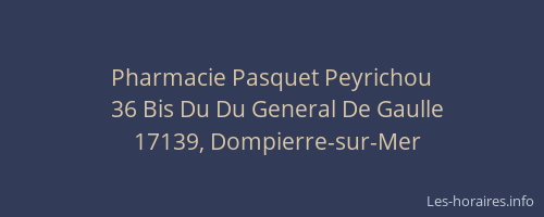 Pharmacie Pasquet Peyrichou