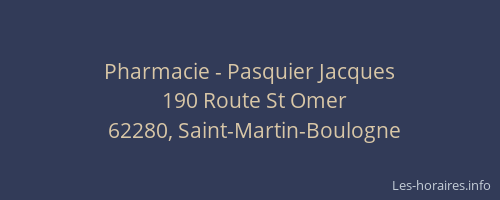 Pharmacie - Pasquier Jacques