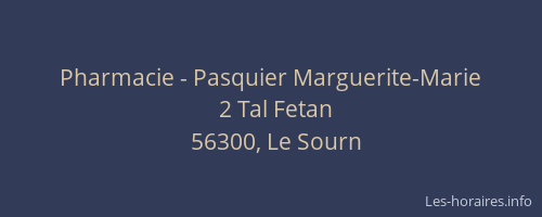 Pharmacie - Pasquier Marguerite-Marie