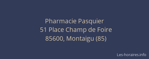 Pharmacie Pasquier