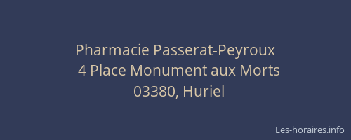 Pharmacie Passerat-Peyroux