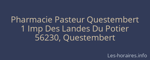Pharmacie Pasteur Questembert