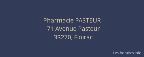 Pharmacie PASTEUR