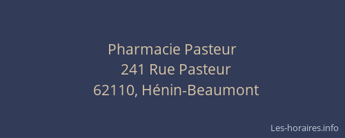 Pharmacie Pasteur