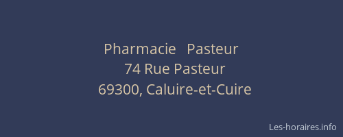Pharmacie   Pasteur