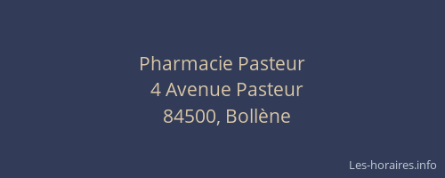 Pharmacie Pasteur