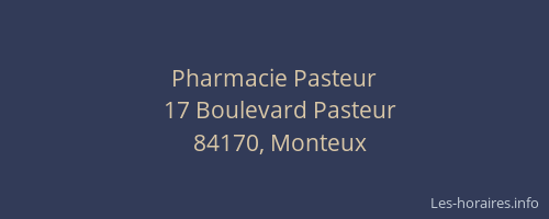 Pharmacie Pasteur