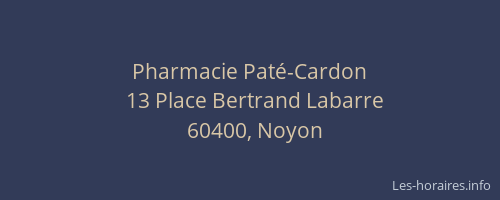 Pharmacie Paté-Cardon