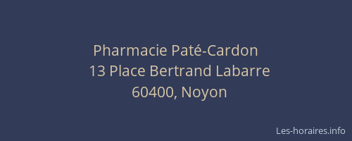 Pharmacie Pat&eacute;-Cardon