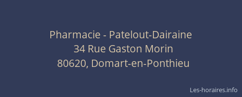 Pharmacie - Patelout-Dairaine