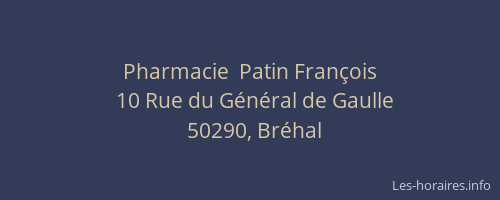 Pharmacie  Patin Fran&ccedil;ois
