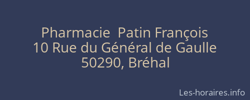 Pharmacie  Patin François