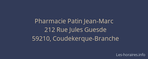 Pharmacie Patin Jean-Marc