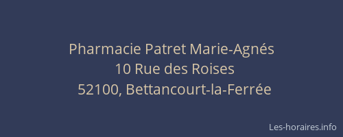 Pharmacie Patret Marie-Agn&eacute;s