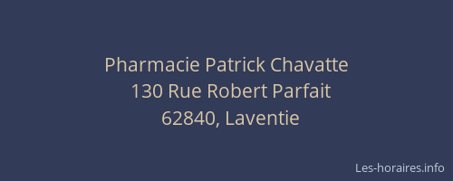 Pharmacie Patrick Chavatte