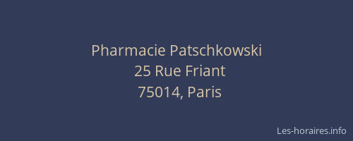 Pharmacie Patschkowski