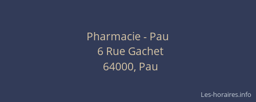 Pharmacie - Pau