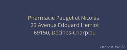 Pharmacie Pauget et Nicolas