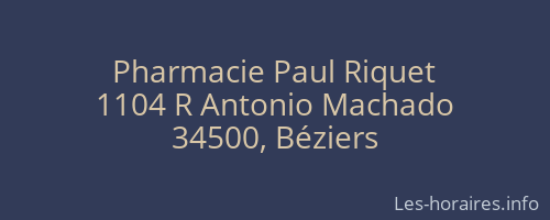 Pharmacie Paul Riquet