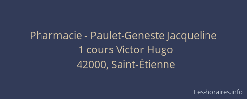 Pharmacie - Paulet-Geneste Jacqueline
