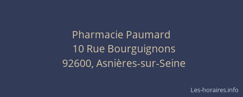 Pharmacie Paumard