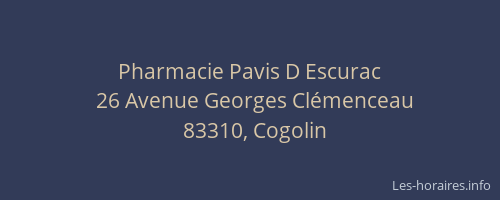 Pharmacie Pavis D Escurac