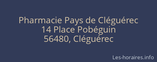 Pharmacie Pays de Cléguérec