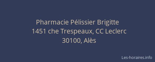 Pharmacie P&eacute;lissier Brigitte